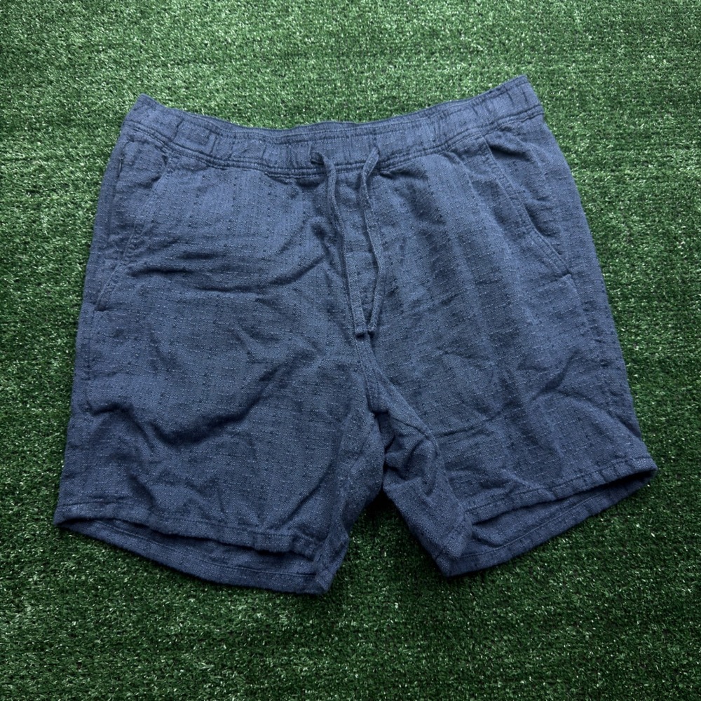 Hollister‎ Mens Blue Textured surf Shorts Size L Elastic Waist Casual Summer